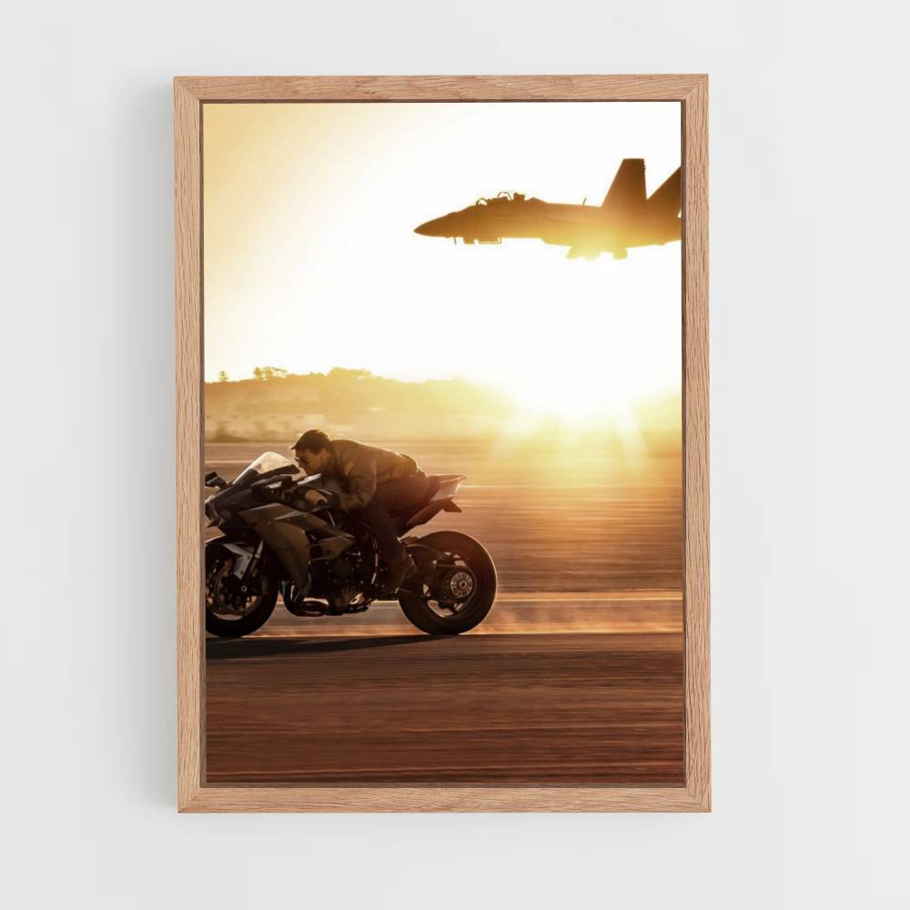 Póster Top Gun Moto Avión