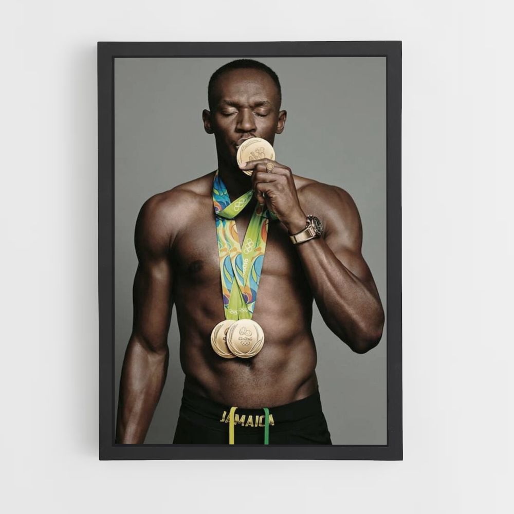 Póster Medalla Usain Bolt