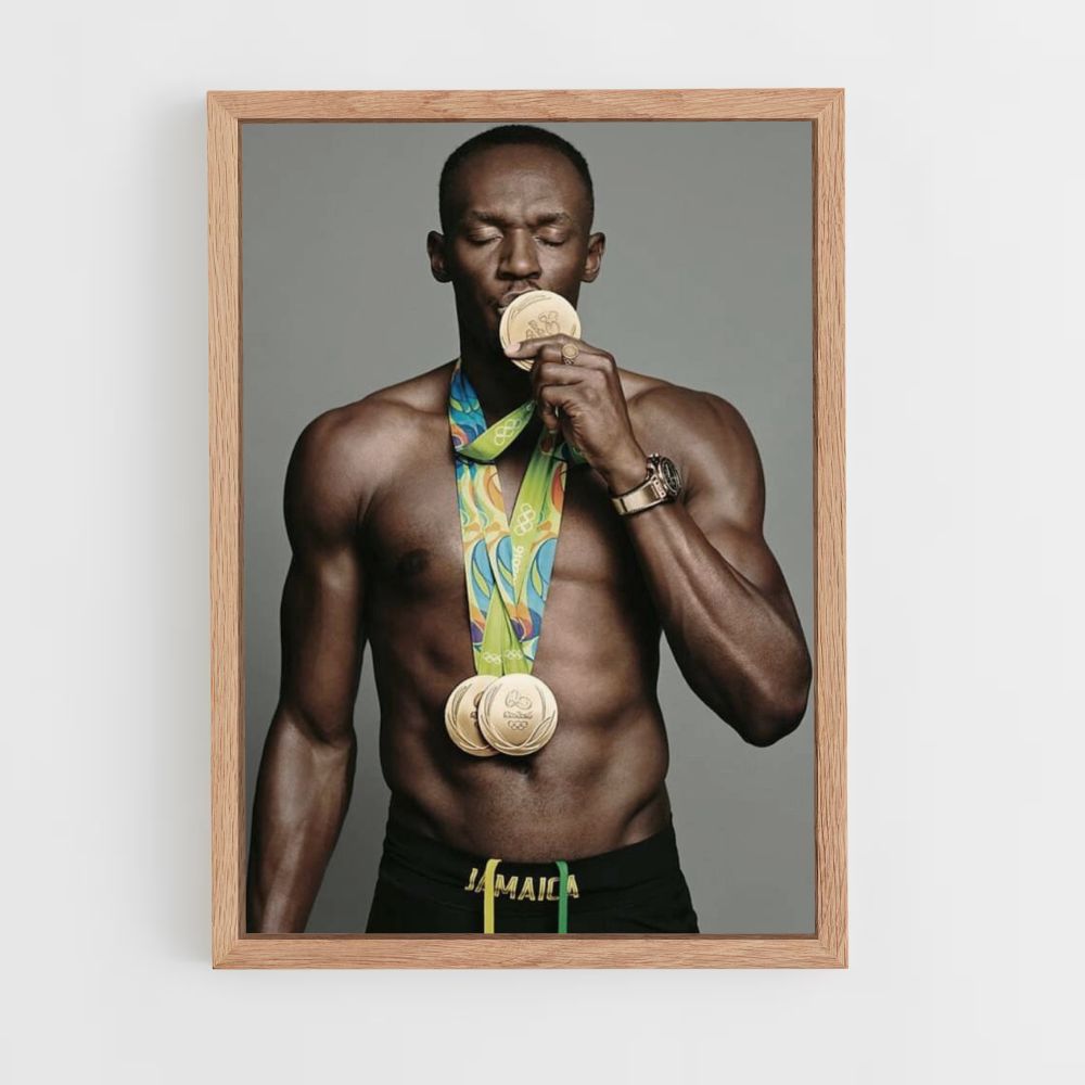 Póster Medalla Usain Bolt