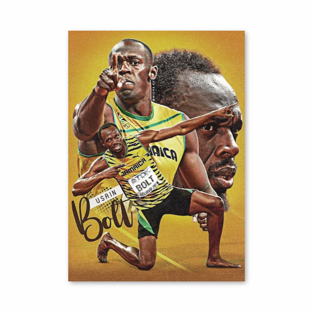 Cartel Usain Bolt Amarillo