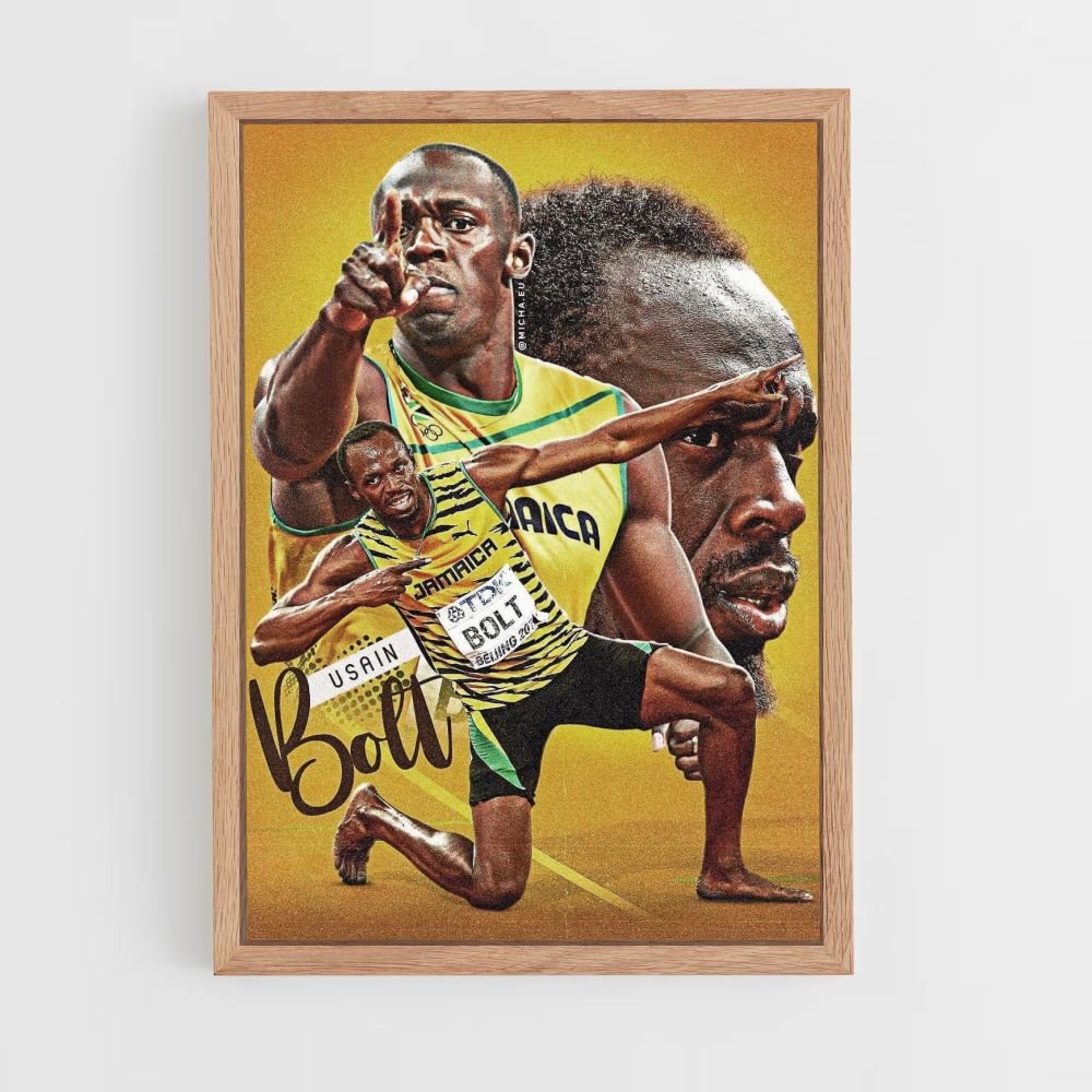 Cartel Usain Bolt Amarillo