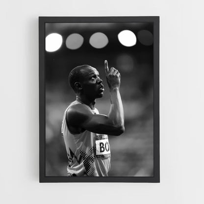 Póster Usain Bolt Blanco y Negro