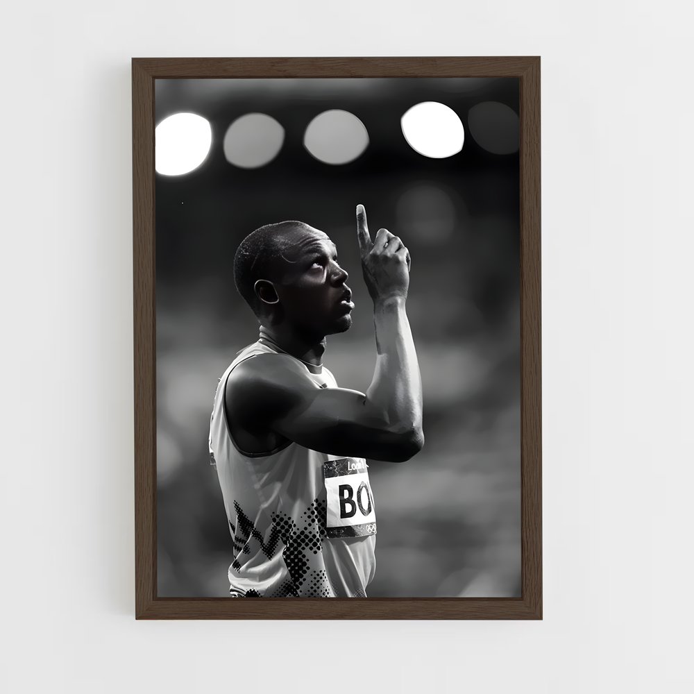 usain-bolt-7 cadre Bois foncé