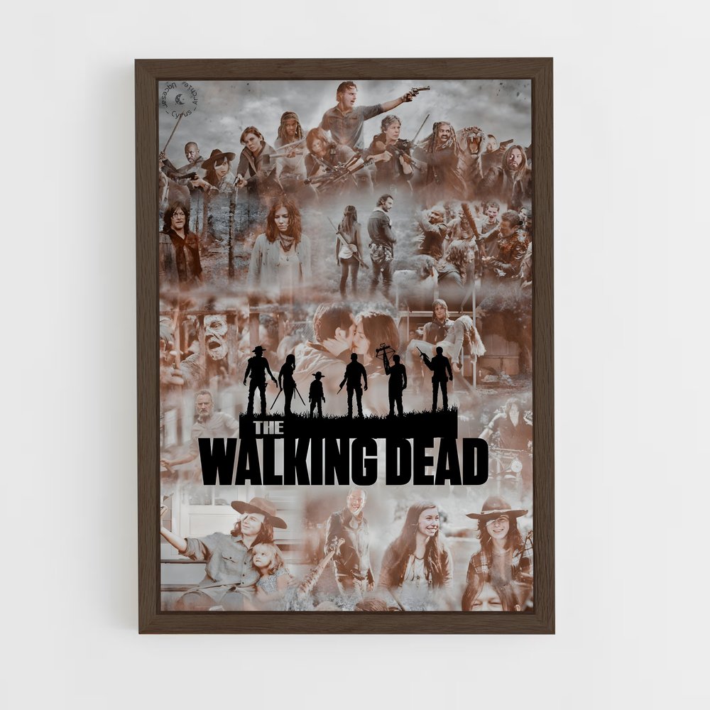walking-dead-16 cadre Bois foncé