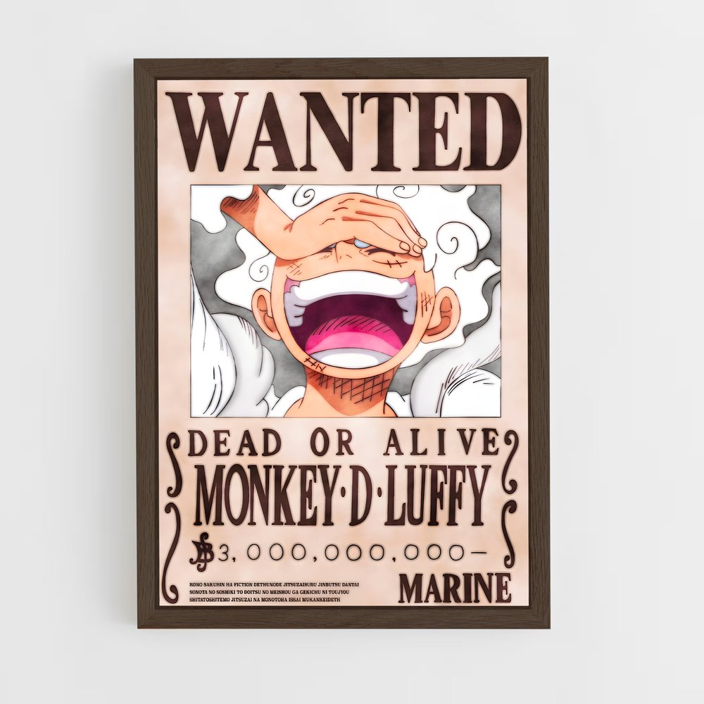 wanted-one-piece-11 cadre Bois foncé