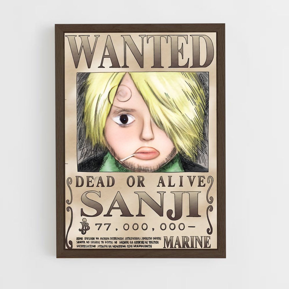 wanted-one-piece-5 cadre Bois foncé