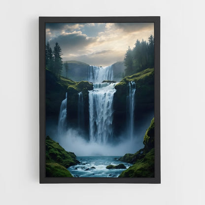 waterfall-8 cadre Noir