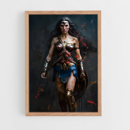 wonder-woman-3 cadre Bois clair